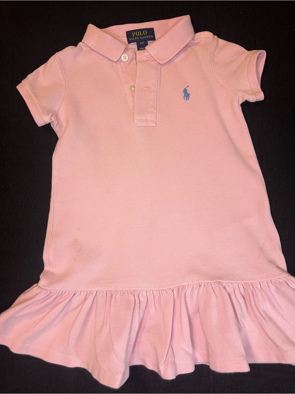 Polo by Ralph Lauren Light Pink Girls Polo Dress with Blue Pony